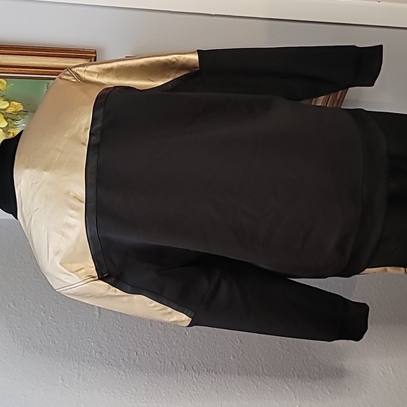 INC black and metallic gold track suit pants and jacket size large - Picture 9 of 16